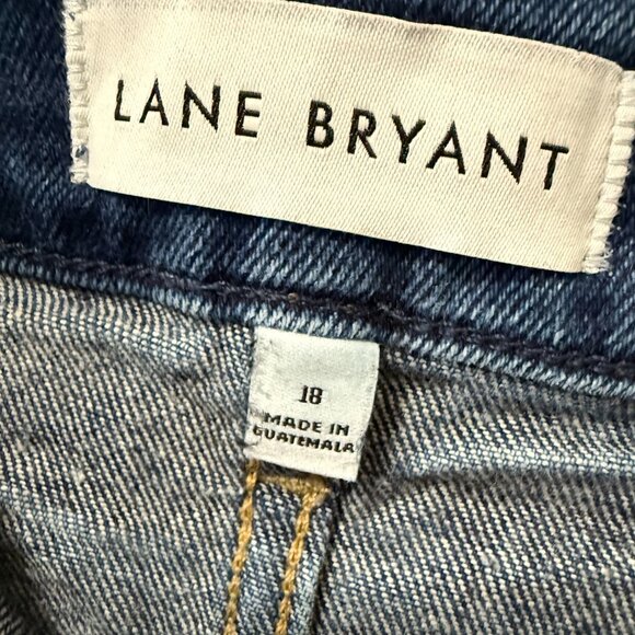 Lane Bryant 18 Distressed Boyfriend Jeans with Cuffed Hem - Picture 3 of 5